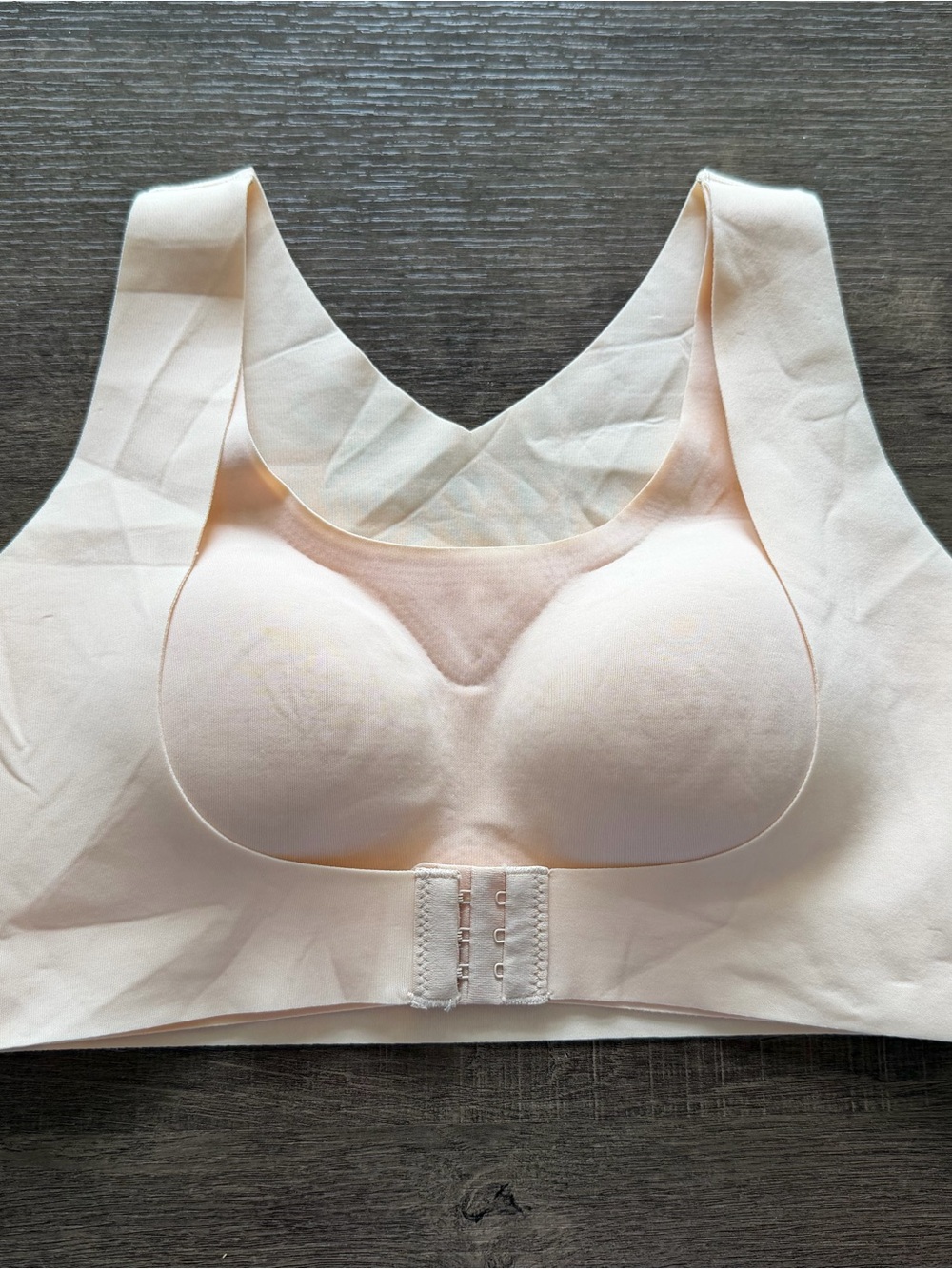 Posture correcting front hook seamless Padded Comfort Bra - Light Nude size Lare